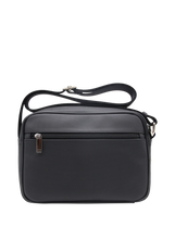 Charger l'image dans la galerie, Dartan - Sac reporter mono bandoulière en synthétique garni cuir de vachette noir