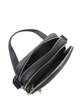 Charger l'image dans la galerie, Dartan - Sac reporter mono bandoulière en synthétique garni cuir de vachette noir