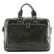 Charger l'image dans la galerie, Burland - Porte-documents en cuir de la vachette vieilli noir